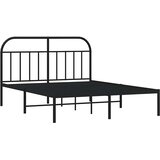  Metalni okvir za krevet s uzglavljem crni 140x190 cm | shoptok.hr