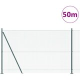 vidaXL varjena žična ograja s 13 flanged posts Zelena 1.4x50 m Kovina | Shoptok.si