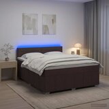  Boxspring krevet s madracem Tamno smeđa 160 x 200 cm Tkanina | shoptok.hr