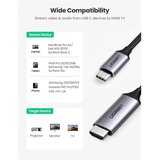 Ugreen Povezovalni kabel, USB-C na HDMI, 1.5 m, sivo črn | Shoptok.si