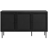 Unique Furniture Crna niska komoda u dekoru hrasta 140x80 cm Pensacola -