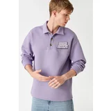 Koton Polo Neck Embroidered Sweatshirt