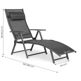 MULTIGARDEN sklopiva baštenska ležaljka za plažu sa podesivim naslonom i čeličnim ramom, gray, | ePonuda.com