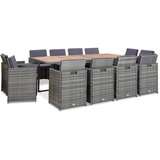  13-dijelni vanjski blagovaonski set od poliratana antracit | shoptok.hr