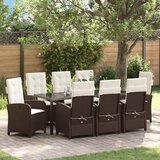  Vrtni set za objed 9 kom. Smeđa poliratan | shoptok.hr