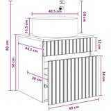  Umivaonik s policom za zid Betonska siva 49 x 44,5 x 65,5 cm | shoptok.hr