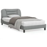 vidaXL Posteljni okvir z vzglavjem svetlo siv 100x200 cm blago | Shoptok.si