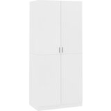 Furnova Garderobna omara bela 90x52x200 cm iverna plošča, (21930367) | Shoptok.si