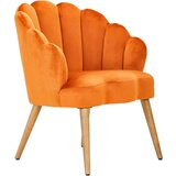 MID.YOU FOTELJ, oranžna, ekru les, tekstil | Shoptok.si
