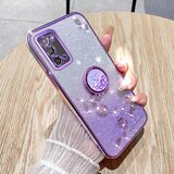 INORCO Ovitek za telefon z bleščečim cvetličnim vzorcem za Samsung Galaxy Note20/Note20 5G Ring Kickstand Gradient TPU Cover, (22036111) | Shoptok.si