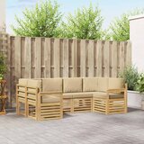  Set vanjskih sofa 5 pcs Bijela i Bež 245 x 128,5 x 73 cm | shoptok.hr
