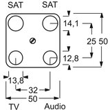 Busch-Jaeger Središčna plošča aws antena, 4-kanalna 1743-04-214, (20858116) | Shoptok.si