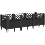  Vrtna sadilica s klinovima siva 123,5x43,5x43,5 cm PP | Eponuda.com