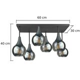  Plafonski luster SOMA 6xE27/60W/230V crna/zadimljena crna | Eponuda.com