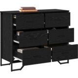  Komoda Crni hrast 91x35.5x74.5 cm Inženjersko drvo | shoptok.hr