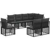  Set vanjskih sofa s jastukom 8 pcs Crna i tamno siva Poliester | shoptok.hr