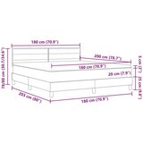  Postelja z vzmetnico z vzmetnico krema 180 x 200 cm blago, (5000126152) Slike