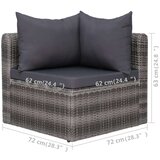 Poli 5-dijelna vrtna garnitura od poliratana s jastucima siva | shoptok.hr