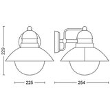 Philips 1748086PN - Spoljašnja zidna svetiljka DAMASCUS 1xE27/60W/230V IP44 | Eponuda.com
