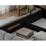 ELTAP Sivi tapecirani bračni krevet s prostorom za odlaganje s podnicom 180x200 cm Lamica – | shoptok.hr