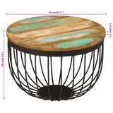 vidaXL Klubska mizica Ø50x35 cm trden predelan les in jeklo | Shoptok.si