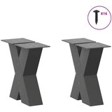  Noge za stolić u obliku slova X 2 kom antracit 30x(30-31) cm | shoptok.hr