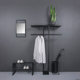 Spinder Design Črn jeklen stenski obešalnik s polico 100 cm Luno Large – | Shoptok.si