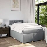 vidaXL Boxspring postelja z vzmetnico svetlo siva 120x190 cm blago | Shoptok.si