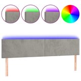 Maison Chic led posteljno vzglavje - vzglavna omarica - nočna omarica svetlo sivo 180x5x78/88 cm žamet, (21712842) Cene