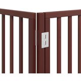 vidaXL Ograda za pse z vrati zložljiva 12 panelov rjava 960 cm les | Shoptok.si