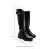 Marjin Women's Daily Boots Knee Length Zipper At The Back Milana Black | ePonuda.com