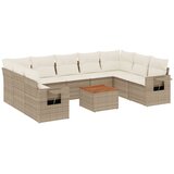  10-dijelni set vrtnih sofa s jastucima bež od poliratana 62 x 62 x 69 cm | shoptok.hr