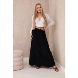 Kesi Włoski Viscose skirt with decorative belt black | shoptok.hr