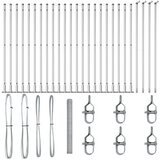 vidaXL Ograda u Hexagonu 1.4x50 m Pocinčani Čelik, Ogradni Stupovi s Podnim Plocama 13 kom Ø32mm 78.5cm Pocinčani Čelik | shoptok.hr