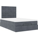 vidaXL okvir za krevet s madracima tamnosivi 120x190 cm baršunasti | shoptok.hr