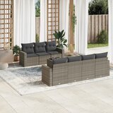  8-dijelni set vrtnih sofa od poliratana s jastucima sivi | shoptok.hr