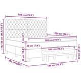 Box spring krevet Tamno plava 180 x 200 cm Baršun - Tamno plava 180 x 200 cm Kristal s dugmadima | shoptok.hr
