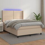  The Living Store Box spring postelja z vzmetnico LED kapučino 140x190 cm - Box Spring Postelja, (21501251) | Shoptok.si