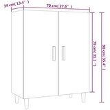  Komoda boja dimljenog hrasta 70x34x90 cm od konstruiranog drva | shoptok.hr