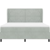 Box Spring Krevet s Madracem - Svijetlosiva 180x200 cm Baršun | shoptok.hr