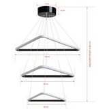 Opviq LED luster Trinity Triangle Set Black Body Yellow Light | ePonuda.com