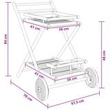  Kolač s čajem na kotačima Prirodna 79 x 67.5 x 84 cm Bambus | shoptok.hr