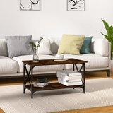vidaXL Klubska mizica dimljen hrast 80x45x45 cm inženir. les in železo Cene