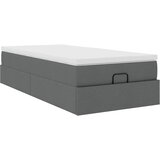 vidaXL Otomanski posteljni okvir z vzmetnico siv 80x200 cm blago, (21608276) | Shoptok.si