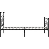  Okvir za krevet s podnicama crni metalni 90 x 200 cm | shoptok.hr