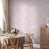  Tapeta - Cute Creamy Little Flowers - Small flowers with creamy - wind-blown petals on a blue background. 50x1000 | shoptok.hr