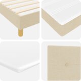 Box Spring Krevet s Madracem - Krem - 80x200 cm - Tkanina | shoptok.hr