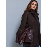 Sinsay Jakna sa stajaćim ovratnikom i remenom, od umjetnog brušenog materijala | shoptok.hr