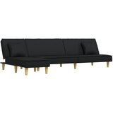 Maison Chic Raztegljiv kavč - Raztegljivi divan L oblike črn 255x140x70 cm tkanina, (21729205) | Shoptok.si