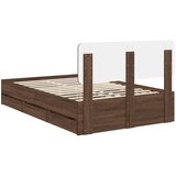  Krevetna konstrukcija s ladicama Smeđi hrast 120 x 190 cm | shoptok.hr